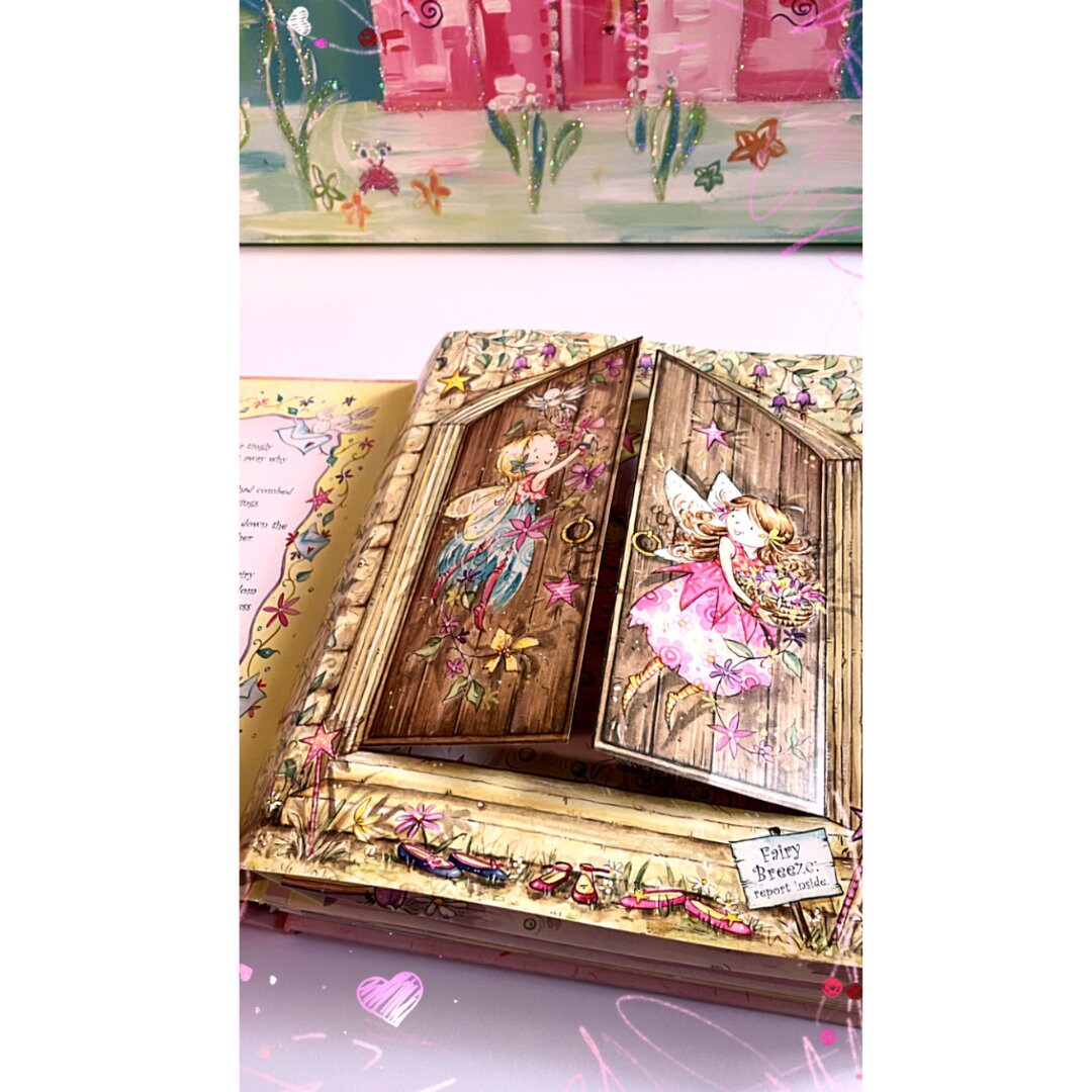 Handpainted PRINTED kids room fairy princess Mermaid Glitter under the sea painting poster free 3D children's book princesses ages 3 and up