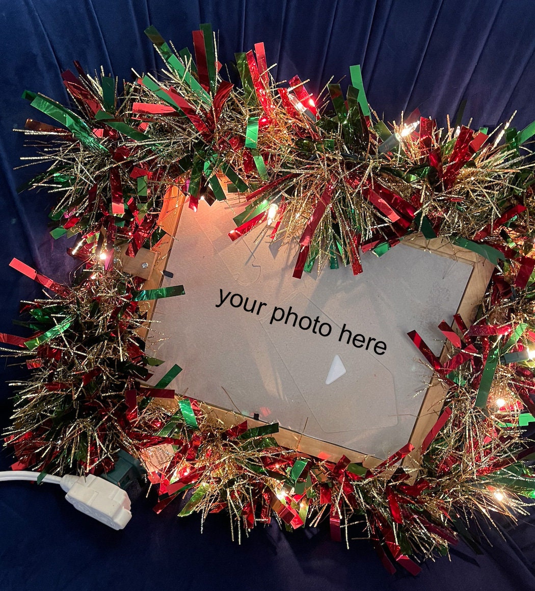 Light up Holiday Christmas gift presents picture frames Set of 3 custom photo Fast Shipping for festive season stocking stuffer tree decor