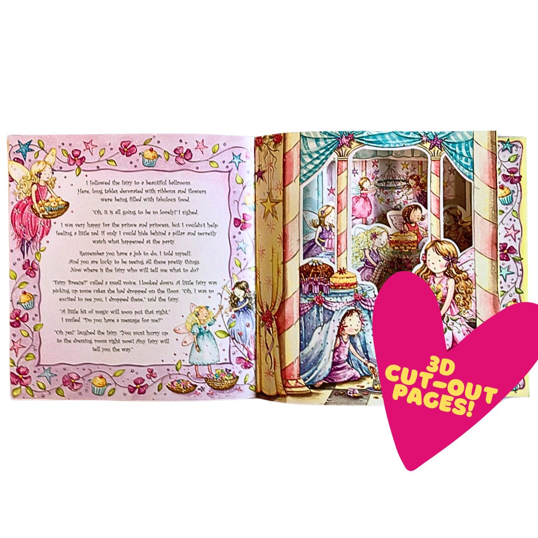 Handpainted PRINTED kids room fairy princess Mermaid Glitter under the sea painting poster free 3D children's book princesses ages 3 and up